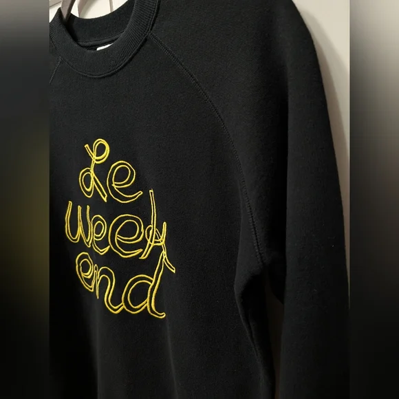 CLARE V. Embroidered Sweatshirt, Marigold and Black, Various Sizes - Picture 6 of 11